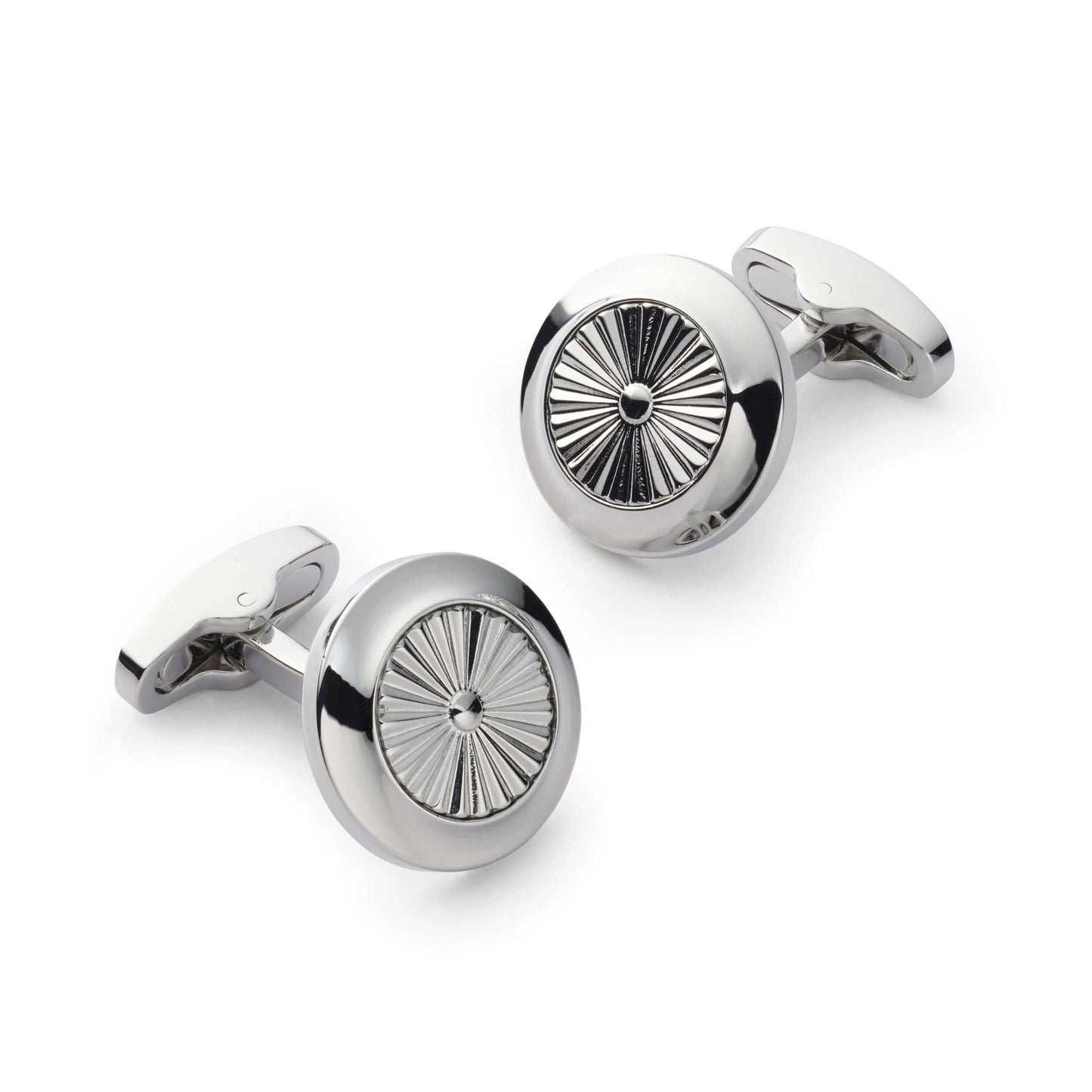 Turbine Cufflinks In Silver