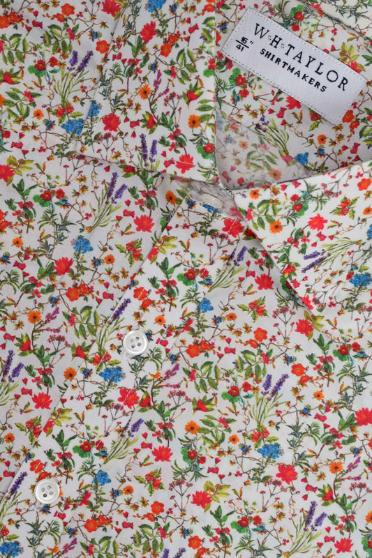 Maßhemd für Damen mit kleinem Blumenmuster