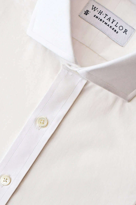 Plain White 200's Ultimate Superfine Poplin Men's Bespoke Shirt - whtshirtmakers.com